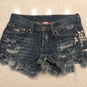 Lucky Brand Ripped High-Waisted Shorts